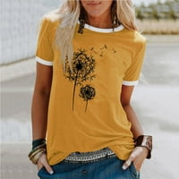 FVWitlyh ženske majice za žene ženske plus veličine dugih rukava Yellow X-Veliki