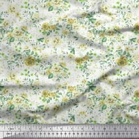Soimoi Yellow poliester CREP tkaninski listovi i cvjetni otisak šivaći tkaninu BTY Wide