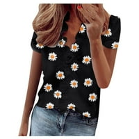 Ljetne bluze za žene Ljetni rucffle V-izrez kratkih rukava cvjetna print casual dressy majice majice