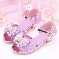 Dječje cipele s dijamantskim sandalama Princeze cipele Luk visoke pete Pokaži princeze cipele sandale