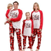 Podudarni par pidžami setovi Božićne PJS porodični salon za spavanje spavanja, Xmas ispisane pidžame