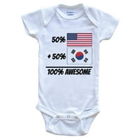 50% američki plus 50% korejski jednak je strašno slatka zastava Južne Koreje za bebe, 3-mjesečne