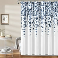 Mouind Plava mala cvjetna digitalna tuš za tuširanje, poliesterska vodootporna i plijesna kupaonica