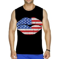 Uorcsa prozračna četvrta 3. jula 3D digitalni tisak prsluk zastava pulover kratkih rukava MENS majica