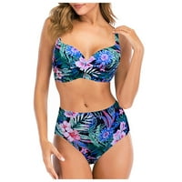 SHPWFBE kupaći kostim žena podstavljeno odijelo bikini set plaža BRA kupanje kupaći kostimi Push up kupaće kostime Tankinis set pokloni za žene
