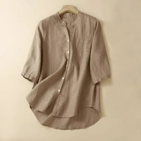 Fnohy ženska majica Clerance casual kratki rukav modni majica kratki rukav V-izrez dukseri s bluzom