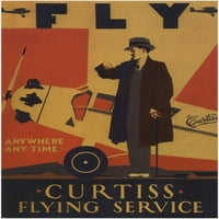 Vintage ad poster Fly Curtiss Leteće usluge SAD Art Nouveau 20x30