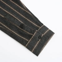 Zimski crni džemper kaputi za muške jesenje i britanska tanka prugasta majica dvodijelna top bluza akril