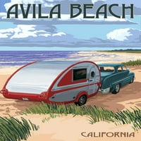 Plaža Avila, Kalifornija, Retro Camper na plaži