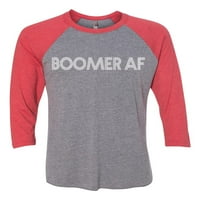 Unise odrasli Boomer AF Funny Raghlan majica kratkih rukava-Vintage Red Premium Heather-XXL