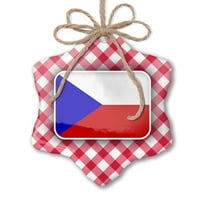Božićni ukras Češka zastava Red Plaid Neonblond