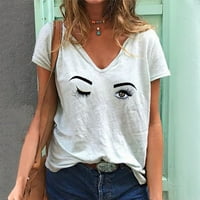 Hanzidakd vrhovi za žene ženske plus veličine vrhova ženskog povremenog modnog ljetna majica s kratkim