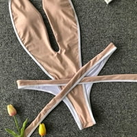 CLLIOS LEOPARD kupaći kostim za žene jedan seksi duboki V izrez Halter kupaći odijelo Criss Cross Back