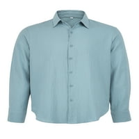 Gomelly Mens Tops Rever Crt Majica Casual majica Muškarci Havajski bluzi za odmor Tee Light Blue M