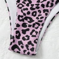 Hinvhai Clearence kupaći kostimi za žene plus veličine Ženski bikini set Solid Color Trokut kupaći kostim Hot Pink XL