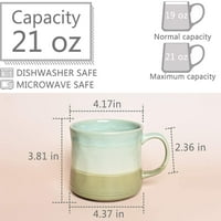 BOSMARLIN VELIKA Keramička šalica kafe, veliki čaj za čaj za uredsku i dom, oz, perilicu posuđa i mikrovalne perilice