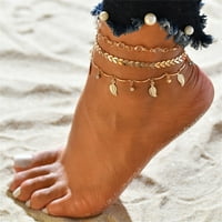 Ženske kugle za ženske gležnjeve na plaži napunjeni nakit nakita s personaliziranim nogama poklon gležn