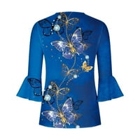 Hanas ljetne ženske kratke rukave Casure modne majice Boho cvjetni print V izrez na vrhu labavih bluze