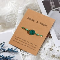 Utkana papirna kartica narukvica ruka ručne narukvice personalizirani nakit narukvice zelene jedna veličina