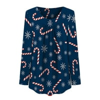 Tking Modni modni ženski božićni casual labav dugi rukav Top božićne bluze Božićne kostime za žene -