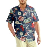 Svjetski okeani Dan kratkih rukava, majica za muškarce 3D Print s kratkim rukavima velike i visoke majice