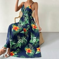 Ženska ležerna ležerna haljina za cvjetnu snimku Maxi Long Stretch Ljetne haljine plus veličine Ljetne