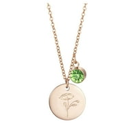 Yinguo ogrlice za novčiće za žene Zlatno rođenje Mjeseče Cvjetni okrugli disk Ogrlica