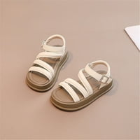 Dječje djevojke cipele od solidne boje ravne otvorene nožne sandale ljeto u debelim dnom rimske sandale