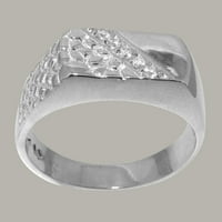 Britanci izrađeni sterling srebrni prirodni dijamantski prsten za vezu - Veličina opcije - Veličina
