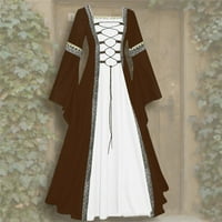 Plus veličina haljine za žene čišćenje modnih žena patchwork casual vintage podne duljine gotičke cosplay haljina