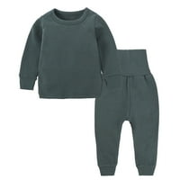 Rovga Boy Outfit Toddler Kids Baby Girl Odjeća unise Solid Duge rukave Dugi rukav Tople pulover vrhove