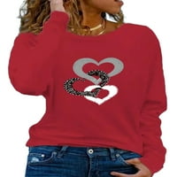 Žene čiste boje tiskane pulover s dugim rukavima Top labava baza majica
