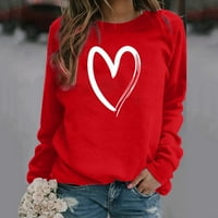 Ženski casual modni dan zaljubljenih na dugih rukava O-izreznik, pulover na vrhu Valentinovo