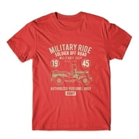 Moćni cirkus vojna vojska vojni vojnik Jeep majica pamučna premium tee nova - crvena, trostruki