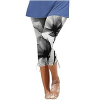 Symoid ženske aktivne rastezanje kaprimkinja - atletski radovi tiskane casual plaže hlače tanka noga