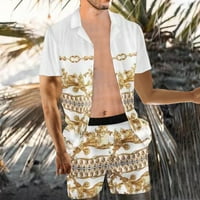 Outfit za plažu Digitalni tisak Brzi suhi muški gumb za majice Short za odmor za odmor