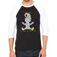 Božićni vilenjak - Muška majica Raglan bejzbol Word Art Majica
