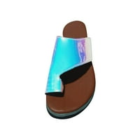 Binmer Womens Flats Fluorescentna boja otvorena nožna cipela za cipele Rimljene papuče
