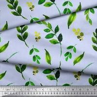 Siimoi plavi svileni tkanini list lišće ispis tkanine sa dvorištem širom