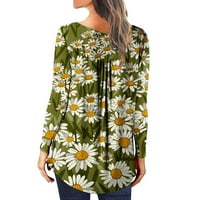 Modne gradijentne košulje Henley Fall dukserice Trendi pulover nabori s dugim rukavima Spring odjeća