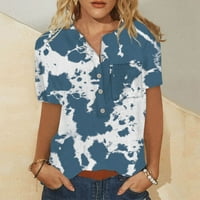 Ženska ljetna povremena majica V-izrez Tunike kratkih rukava za tajice labava bluza