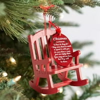 Božić u Nebu Memorial Ornament Mini drvena stolica za ljuljanje sa značajnim oznakom potpisuje kućni