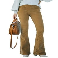 Ženske kolumske pantalone za viskosne pantalone za vise