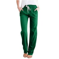 Snoarin Plus veličina Capris Hlače za žene Ležerne prilike široke nogalne hlače Solidan elastični struk opuštene fit jogger hlače posteljine hlače na klirensu