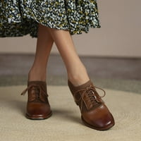 SNGXGN Ženske antilopske čizme Udobne cipele s visokom petom čizme za gležnjeve za žene, smeđe, veličine