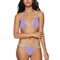 Plus size kupaći kostimi za žene TERNO visokog struka Multicolor Gemstone Diamond ukrašeni bikinistrap