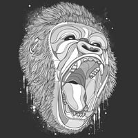 Bijela gorila Muški ugljen sivi grafički tee - Dizajn ljudi 2xl
