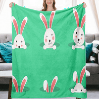 Uskršnji šarenik Bunny pokrivač s jastukom za poklopac za kućni kauč i kauč ultra-meko bacači pokrivač pokrivača cvijeća za djecu dječje dječake