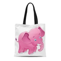 Platno torba plava slatka slona ružičasta šarena beba crtana distribuirana trajna torba za kupovinu