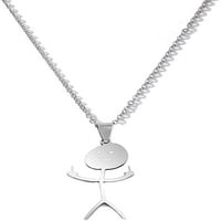 Smiješna doodle ogrlica, s ogrlica za gestu prstiju Sterling Srebrna osmijeh, personalizirani privjesak za prstene, uniseks, ogrlica od nakita